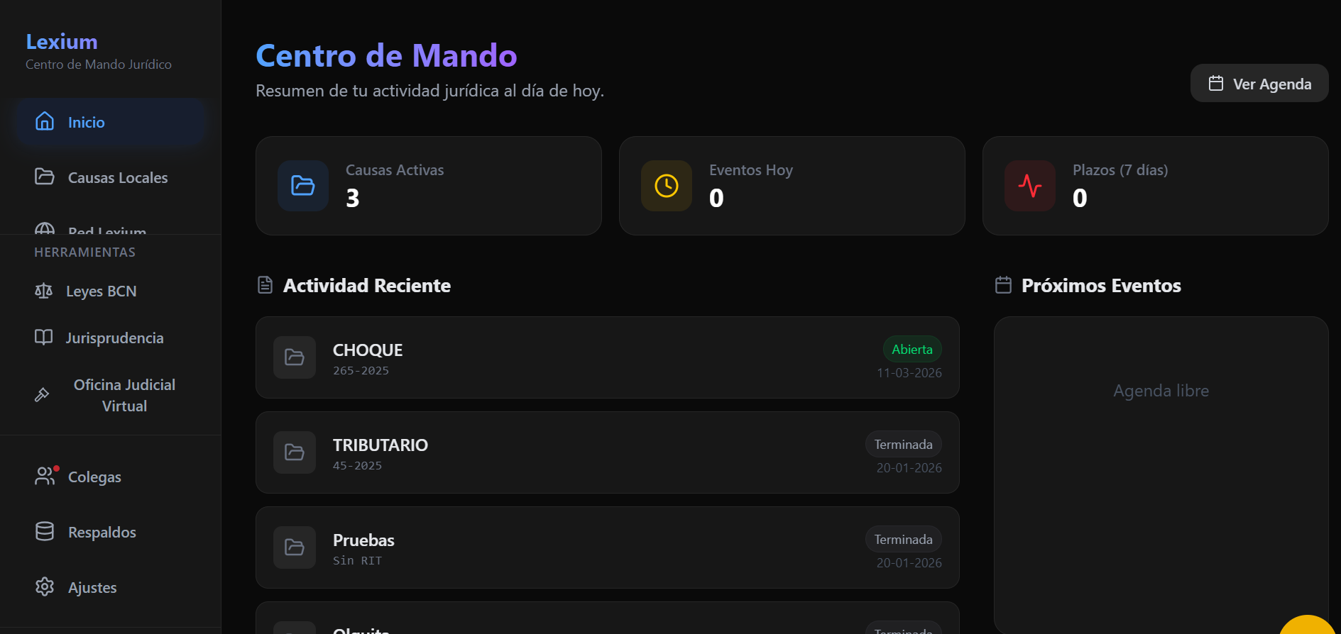 LEXIUM 2 Dashboard